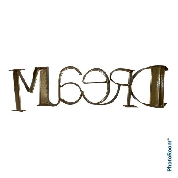 Metal Art Sign DREAM 3-D Home Decor Rustic Antique - Picture 2 of 2